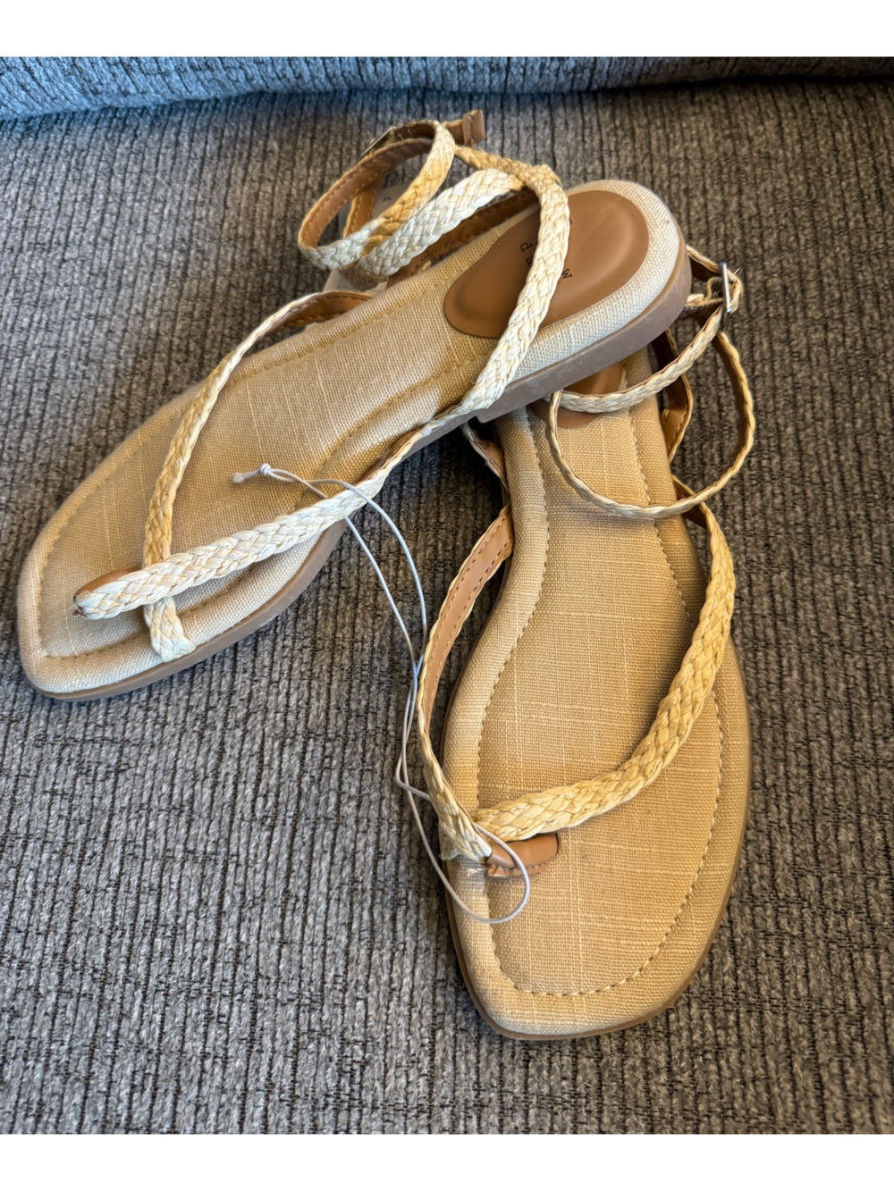 Women’s Braided Tie Sandals in Beige